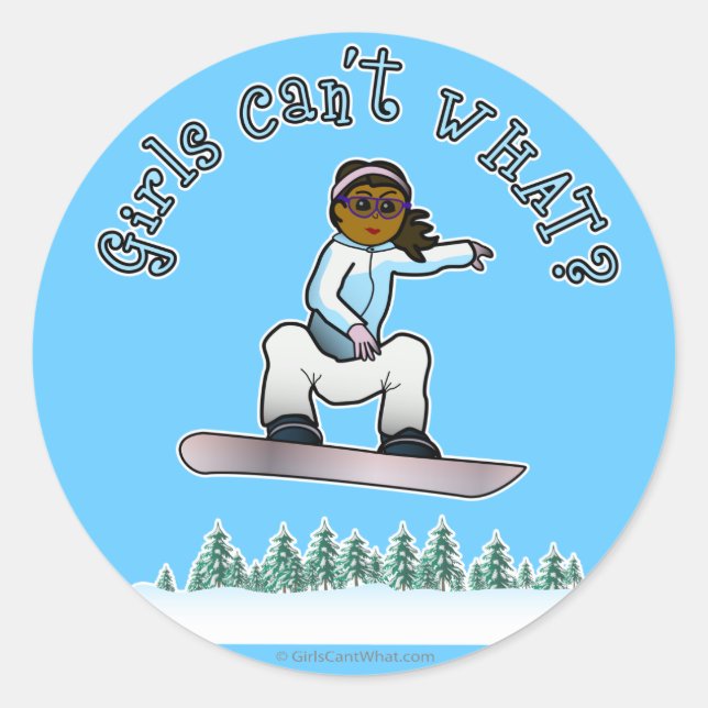 Sticker Rond Snowboardeur noir (Devant)