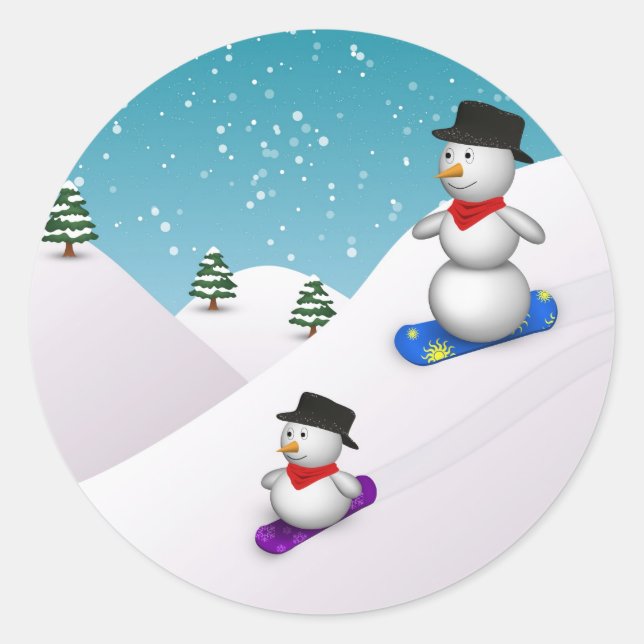 Sticker Rond Snowboarding (Devant)