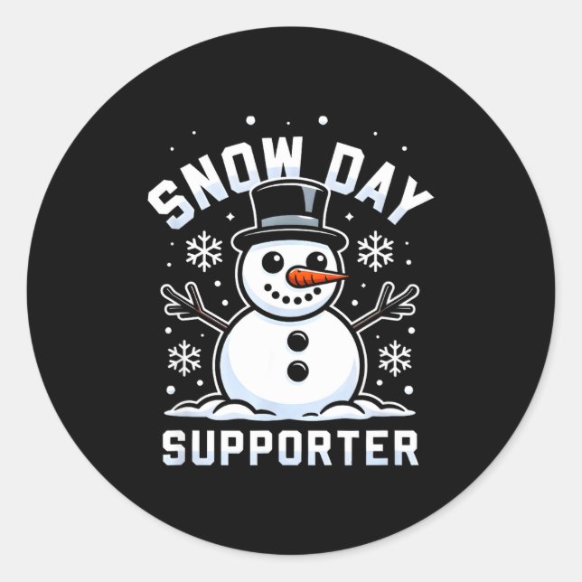 Sticker Rond Snowday Suprter Fun Winter Days For Kids And Adult (Devant)
