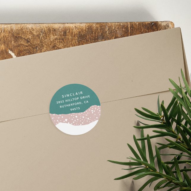 Sticker Rond Snowdrift | Adresse de retour de vacances (Créateur téléchargé)