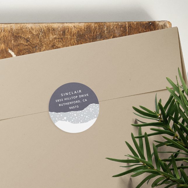 Sticker Rond Snowdrift | Adresse de retour de vacances (Créateur téléchargé)