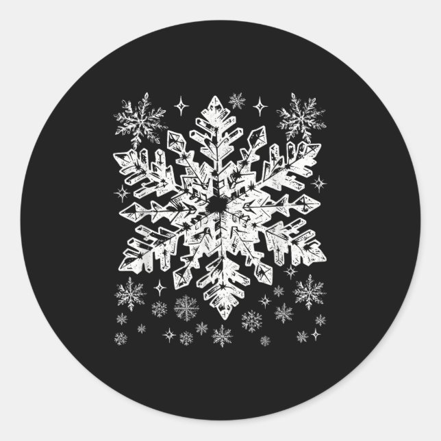 Sticker Rond Snowflake Costume Winter Christmas Matching Mens W (Devant)