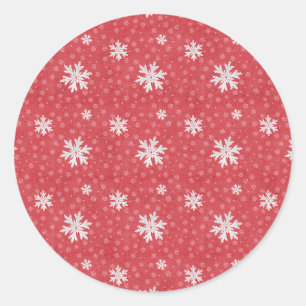 Sticker Rond Snowflakes à l'invitation de Noël