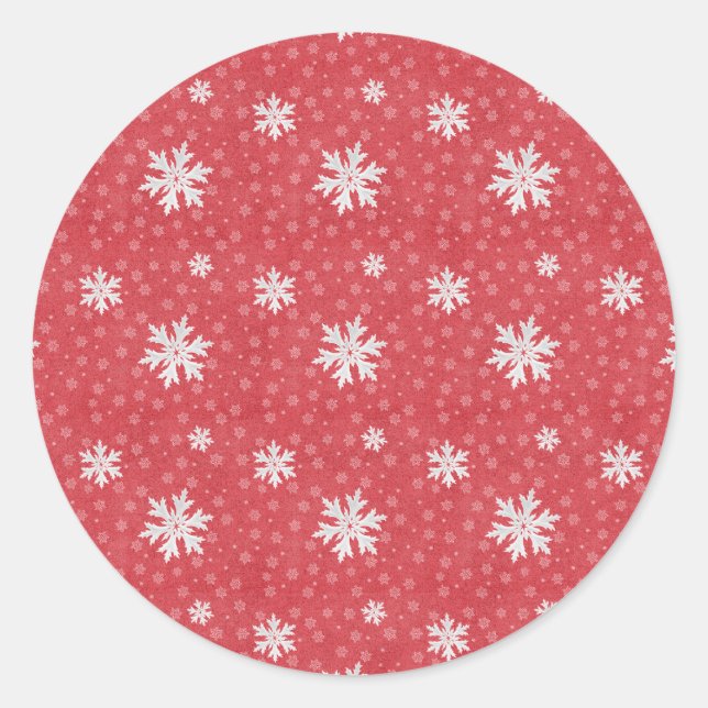 Sticker Rond Snowflakes à l'invitation de Noël (Devant)