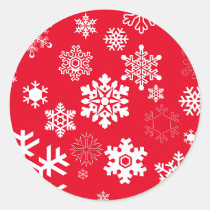 Sticker Rond Snowflakes blanc - Couleur Arrière - plan personna