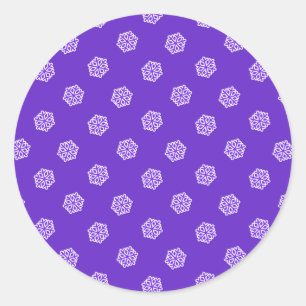 Sticker Rond Snowflakes motif sur bleu