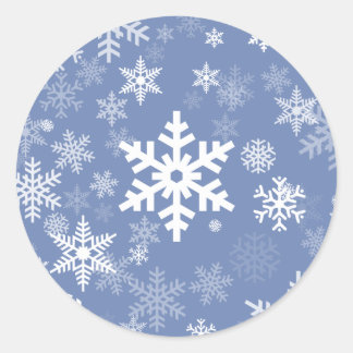 Sticker Rond Snowflakes Personnaliser graphique Arrière - plan 