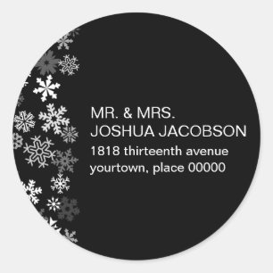 Sticker Rond Snowflon Edge Bar Mitzvah Adresse de retour