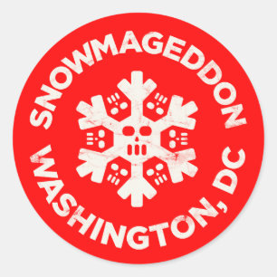 STICKER ROND SNOWMAGEDDON WASHINGTON, C.C