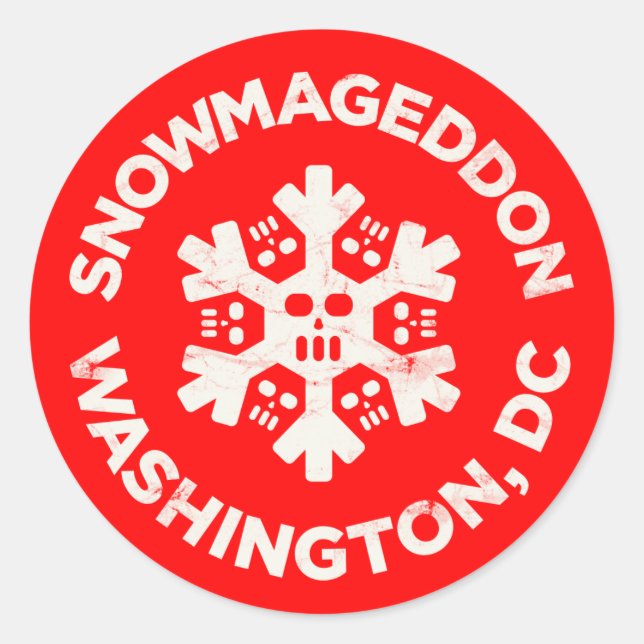 STICKER ROND SNOWMAGEDON WASHINGTON, DC (Devant)