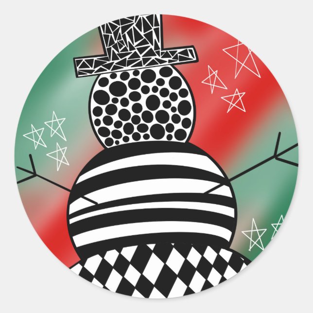 Sticker rond Snowman (Devant)