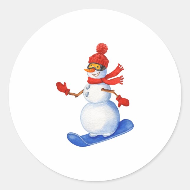 Sticker Rond Snowman (Devant)