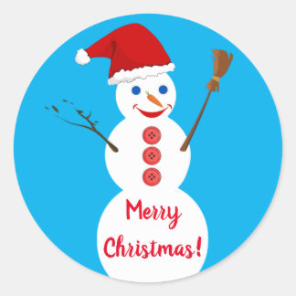 Sticker Rond Snowman