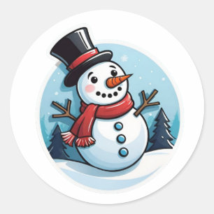 Sticker Rond Snowman classique