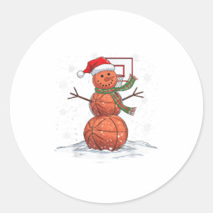 Sticker Rond Snowman de basket-ball _1