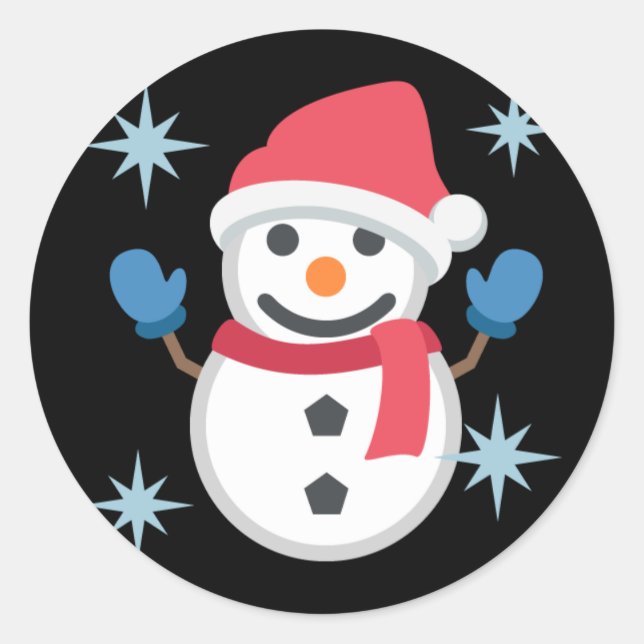 Sticker Rond Snowman Emoji (Devant)