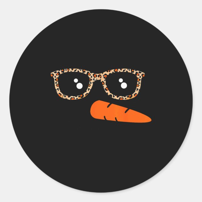 Sticker Rond Snowman Face Carrot Nose Christmas Winter Cosplay  (Devant)