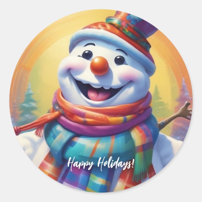 Sticker rond Snowman pour enfants HAMbyWG (Devant)