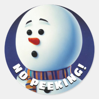 Sticker Rond Snowman surpris