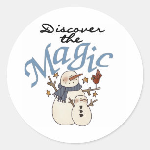 Sticker Rond Snowmen Hiver Découvrez la magie