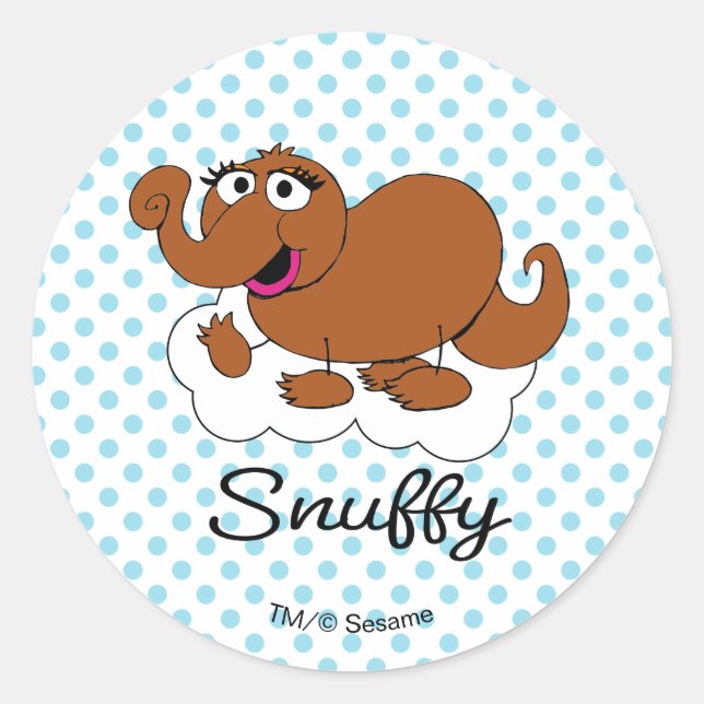 Sticker Rond Snuffleupagus Doodley Graphic (Devant)