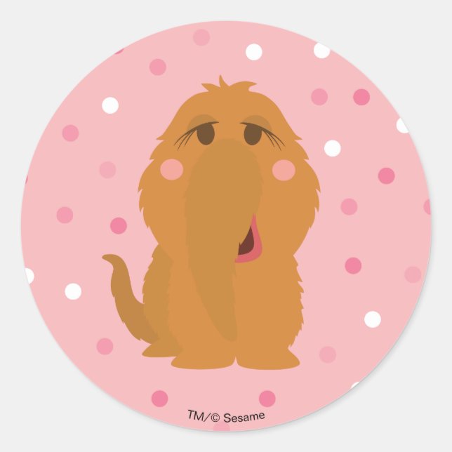 Sticker Rond Snuffleupagus Pink Polka Motif (Devant)