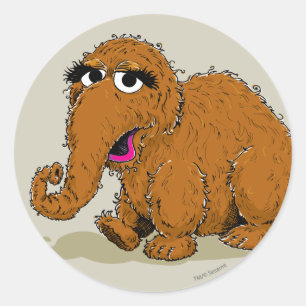 Sticker Rond Snuffleupagus vintage
