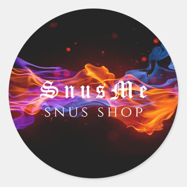 Sticker Rond Snus Shop Tabac Vape Fumée Huile CBD (Devant)