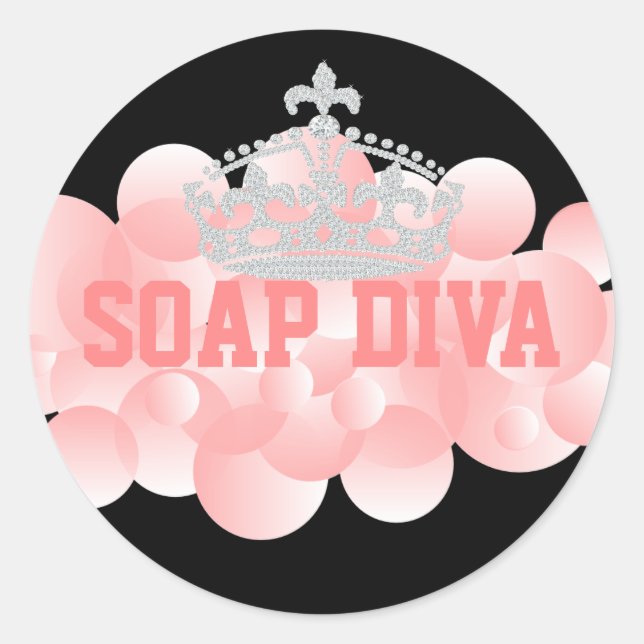 Sticker Rond Soap Diva Soap Maker Bulles (Devant)