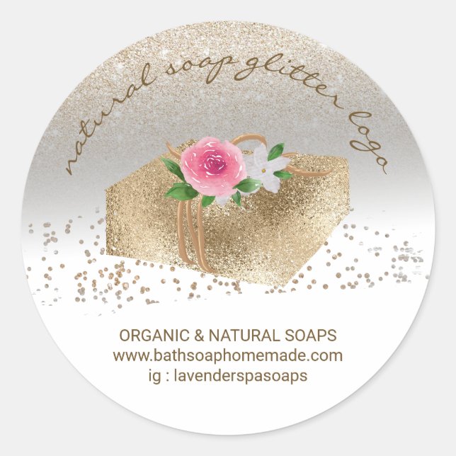 Sticker Rond Soap Homemade Natural Organic Spa Products (Devant)