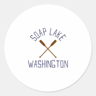 Sticker Rond Soap Lake Washington Extérieur Vintage 2