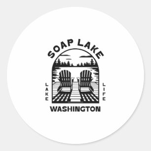Sticker Rond Soap Lake Washington Plein air Vintage