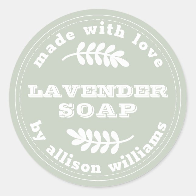 Sticker Rond Soap lavande sur mesure Pastel Vert (Devant)