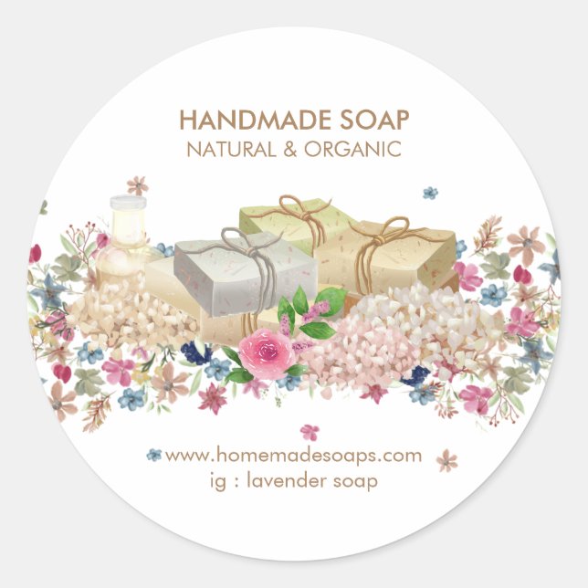 Sticker Rond Soap Lavender Spa Natural (Devant)