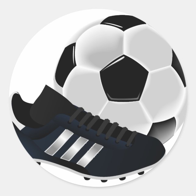 Sticker Rond Soccer ball and shoe (Devant)
