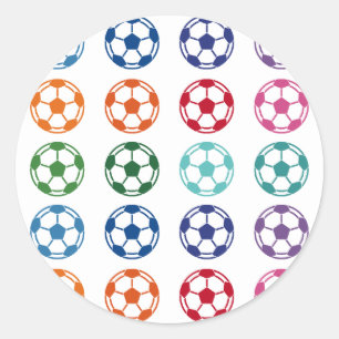 Sticker Rond Soccer Balls Colorful Fun Array T-Shirt