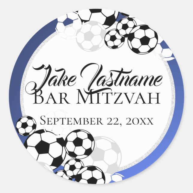 Sticker Rond Soccer Bar Mitzvah (Devant)