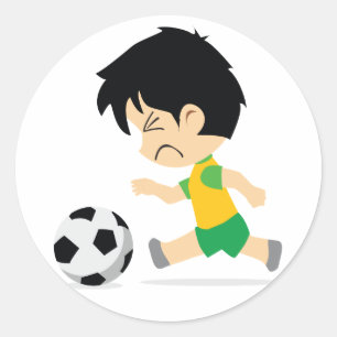 Sticker Rond Soccer Boy