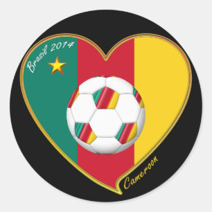 Sticker Rond Soccer « CAMEROON » FOOTBALL Team, Football du