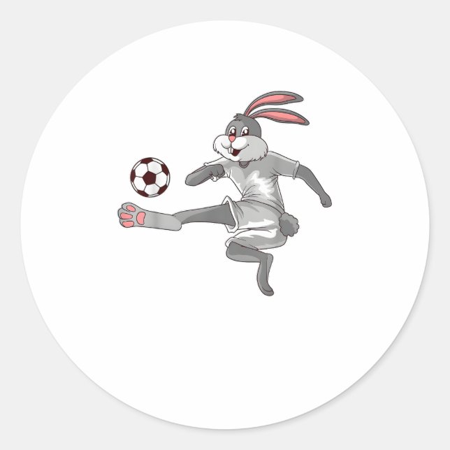 Sticker Rond Soccer de football rabbit (Devant)