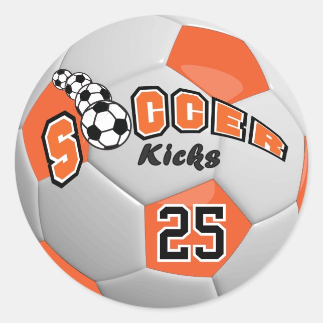 Sticker Rond Soccer Kicks | Orange (Devant)