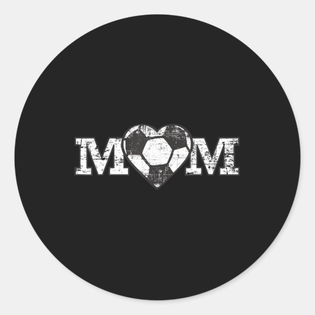 Sticker Rond Soccer Maman Coeur Ventilateur simple (Devant)