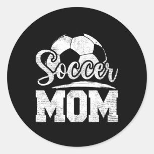 Sticker Rond Soccer Maman Soccer Joueur Jeu Jour des Mères