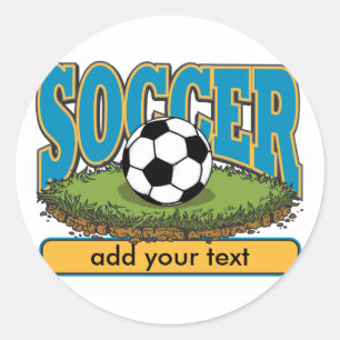 Sticker Rond Soccer personnalisé Ajouter du texte
