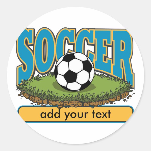 Sticker Rond Soccer personnalisé Ajouter du texte (Devant)