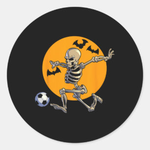 Sticker Rond Soccer Squelette Halloween Hommes garçons Joueur d