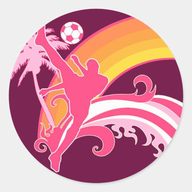 Sticker Rond soccer summersetz. (Devant)