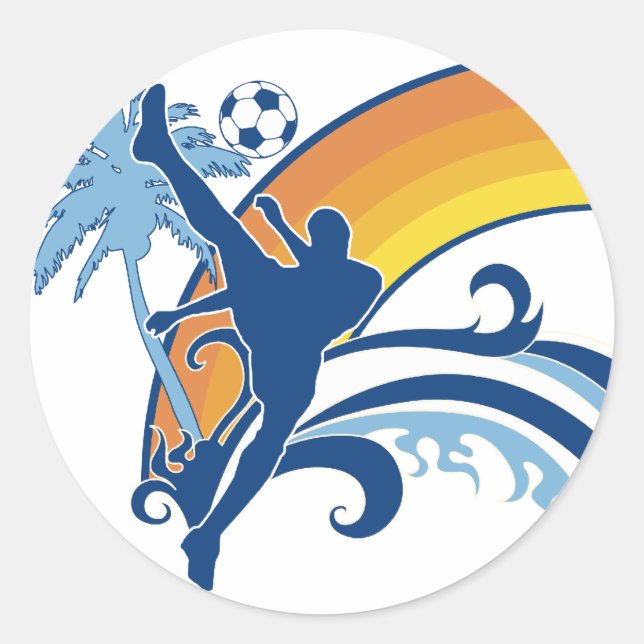 Sticker Rond soccer summersetz. (Devant)
