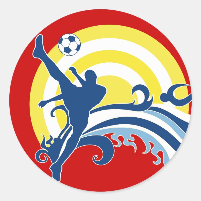 Sticker Rond soccer summersetz. (Devant)