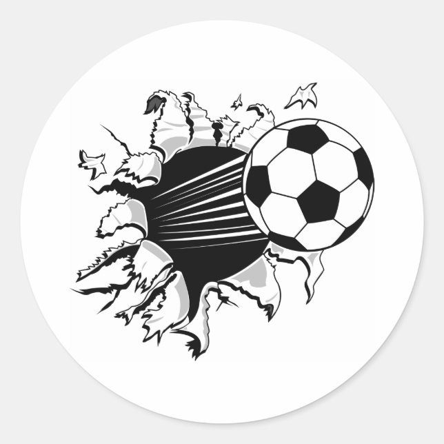 Sticker Rond Soccer Tearout (Devant)